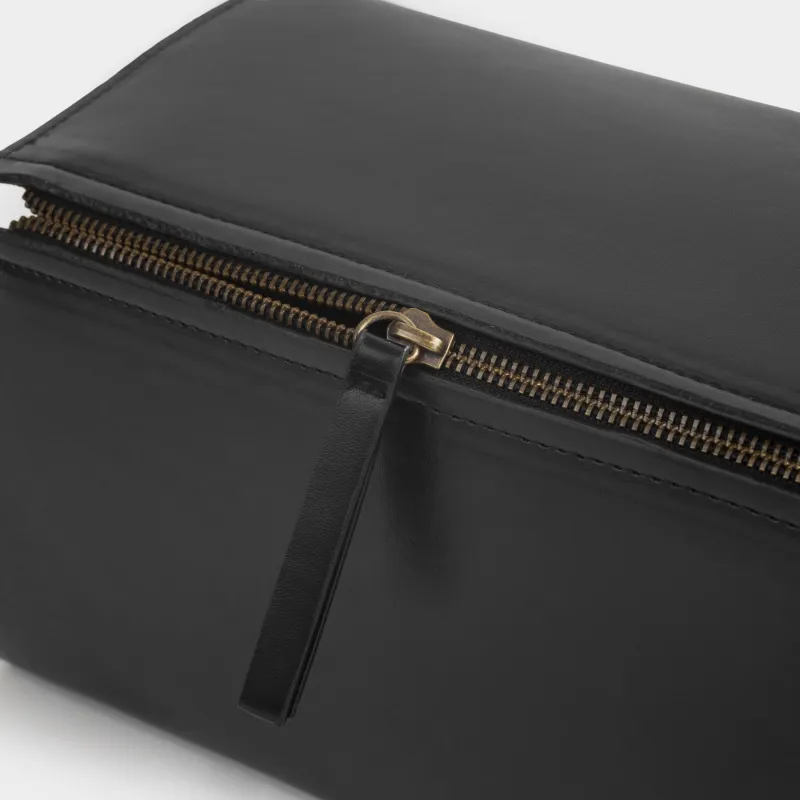 Cosmetic bag, 28x15 cm, polyurethane, black, Force, image-4