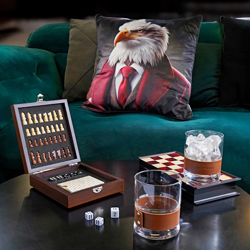 Drinking glass, 10 cm, 390 ml, 2 pcs, glass / PU leather, Clear devo, image-5