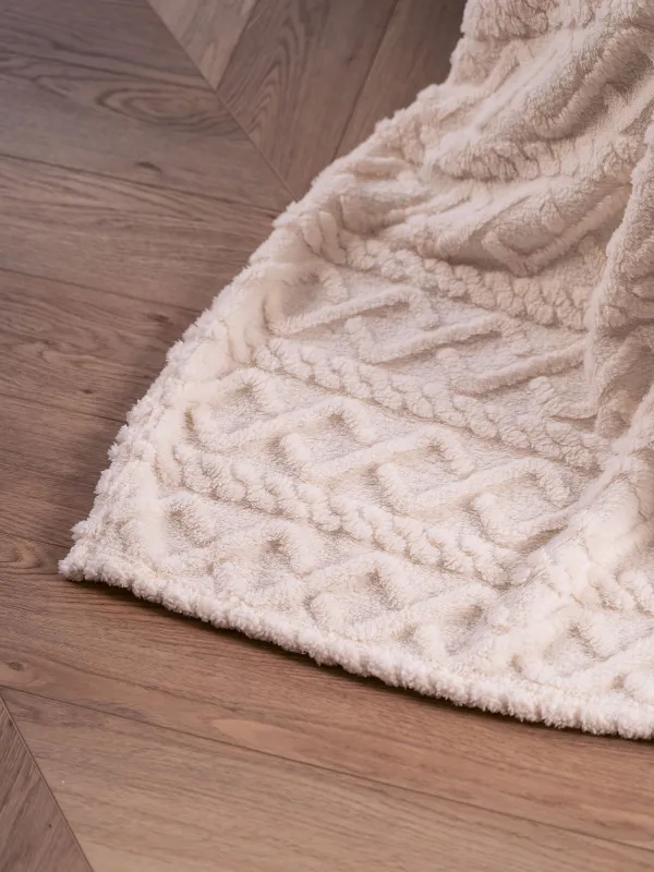 Blanket, 130x170 cm, Sherpa, gray, Braids, Sherpa, image-7