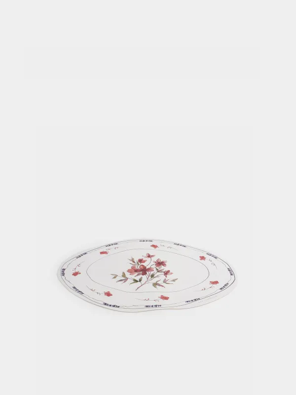 Placemat, 32x44 cm, PVC, shaped, white, Flowers, Rock print, image-1