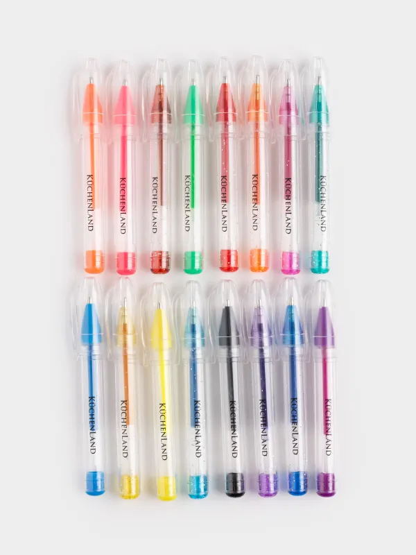 Set of gel pens, 16 pcs, plastic, colored, Little, Draw, image-1