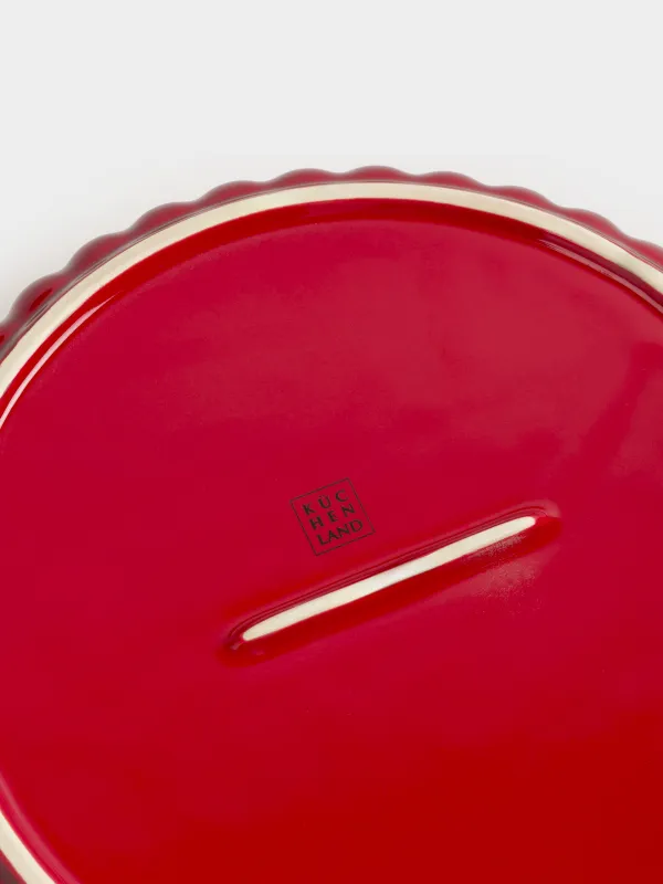 Baking dish, 28 cm, ceramic, round, burgundy, Gradient, Cakes gradient, image-9