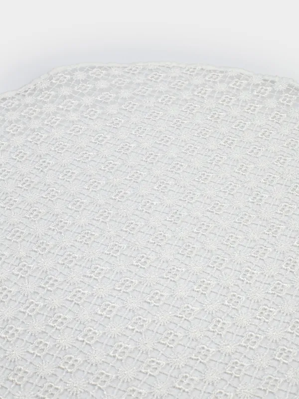 Placemat, 38 cm, polyester, round, white, Openwork pattern, Tracery, image-3