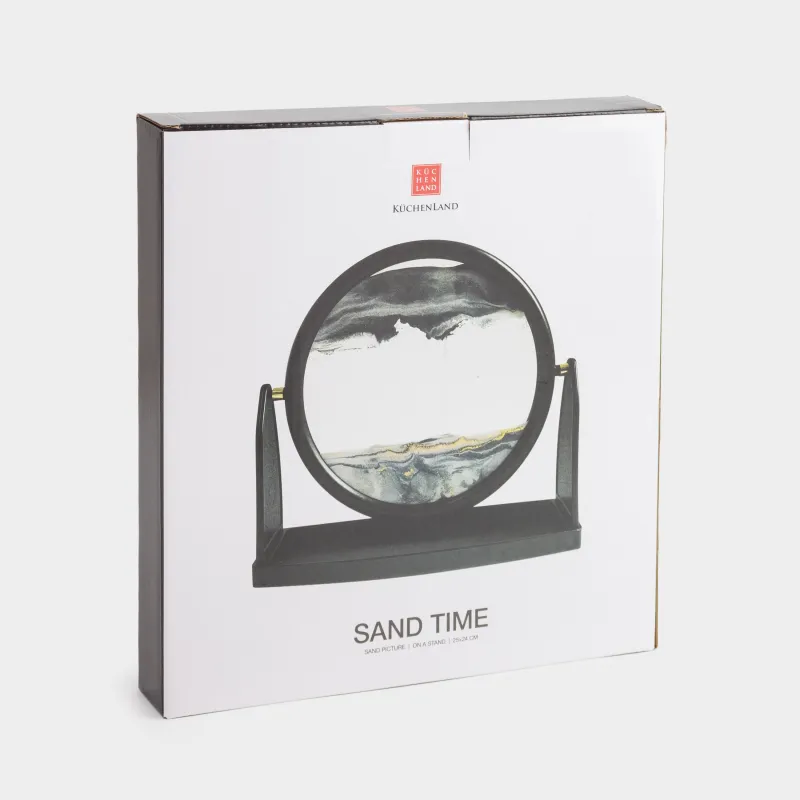 Sand painting, 25x24 cm, on a stand, glass / plastic, Sand time, image-3