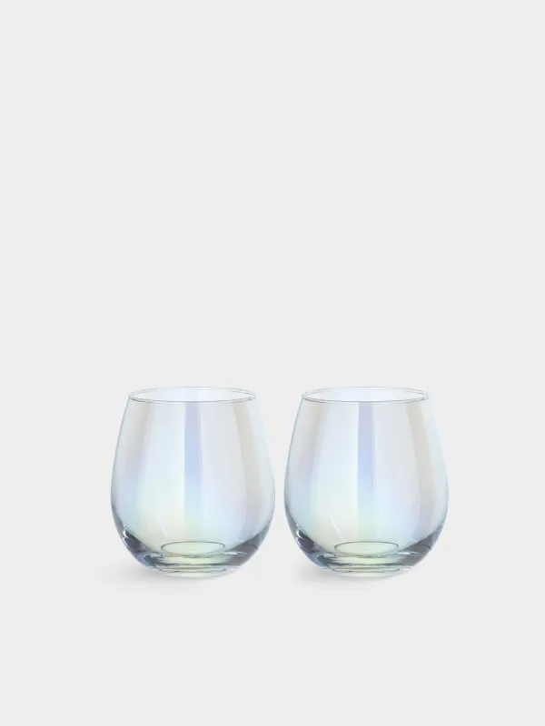 Glass, 9 cm, 350 ml, 2 pcs, glass, mother of pearl, Floyd polar, image-0