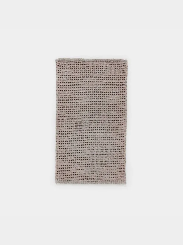 Mat, 60x110 cm, anti-slip, Polyester / cotton, beige, Grid, Cozy, image-0