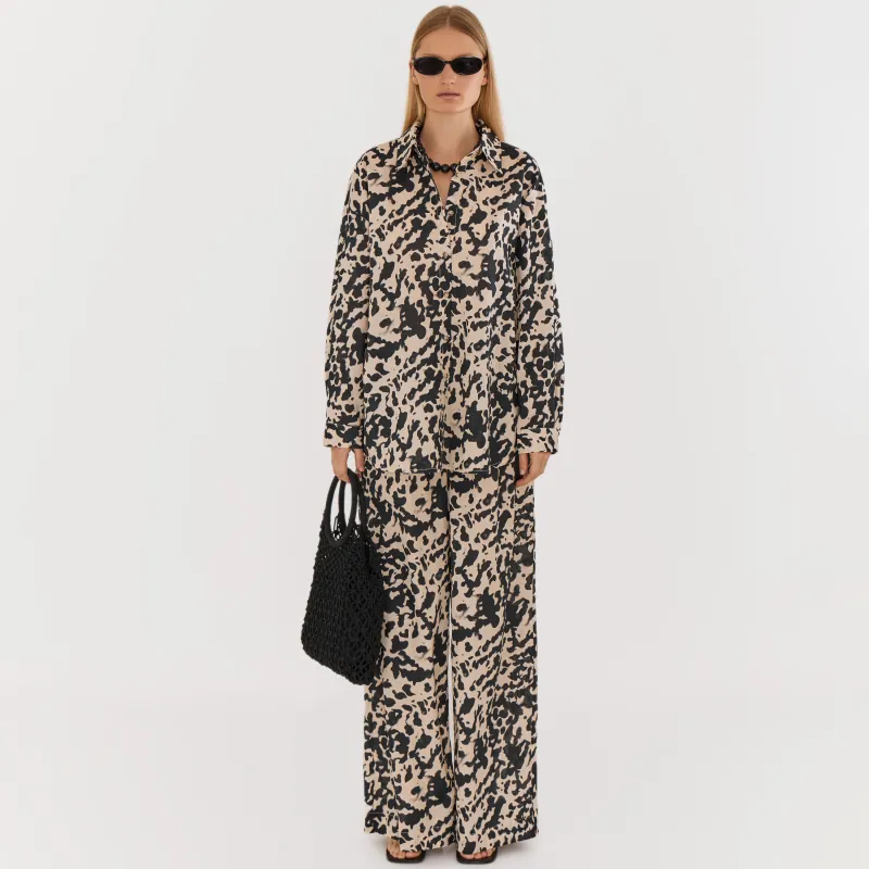 Women's trousers, size L, cotton, sand, Loredi