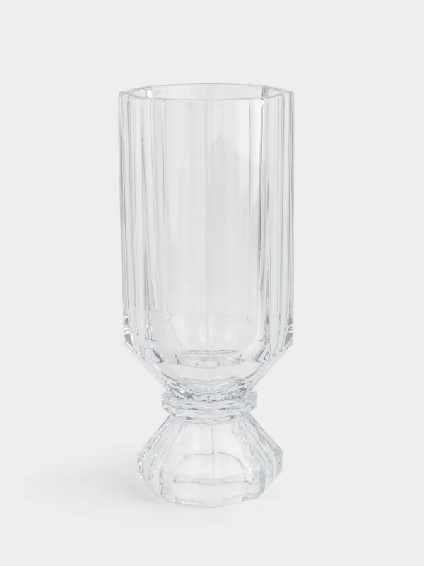 Flower vase, 36 cm, glass, Facets, Terlano, image-0