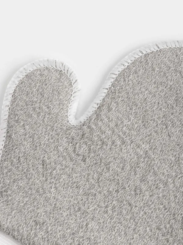 Body wash mitt, 20x16 cm, nylon / cotton, grey, Unique spa, image-1