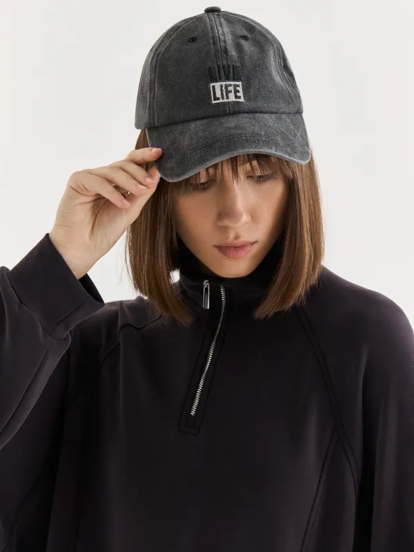 Baseball cap, 57 cm, single size, cotton, black, Live life, Shore, image-4