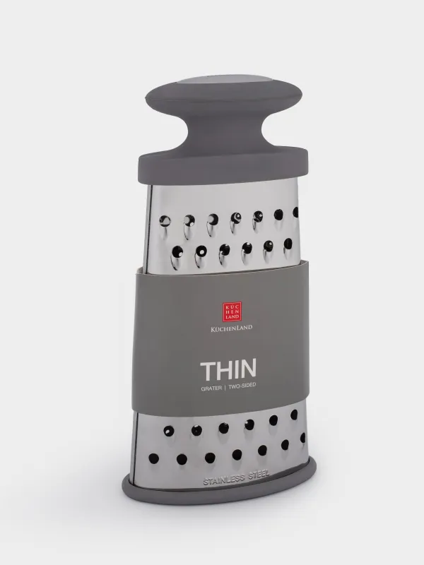 Grater, 23 cm, two-sided, steel / plastic, grey, Thin, image-6