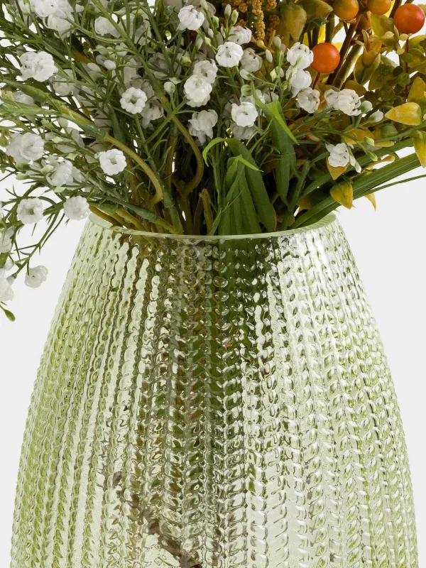 Flower vase, 26 cm, glass, green, Fantasy, image-4
