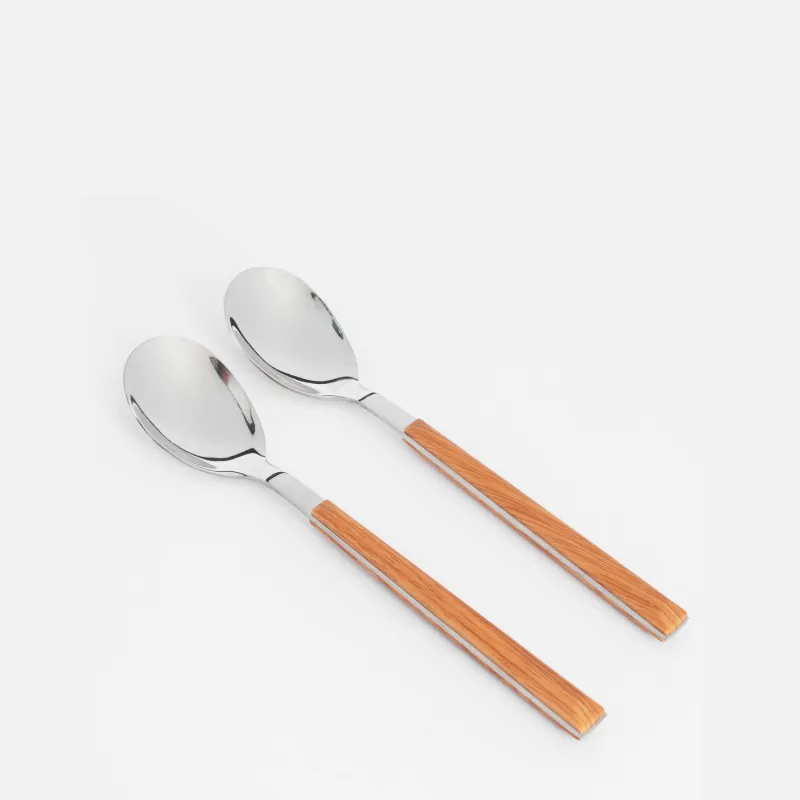 Table spoon, 2 pcs, steel/plastic, brown, Prague