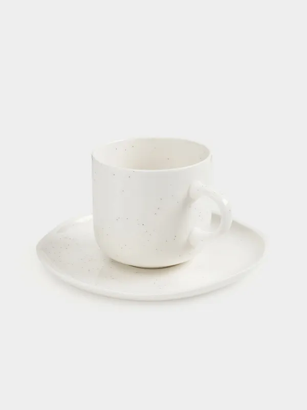 Tea pair, 1 person, 2 items, 220 ml, porcelain N, milk, Dots, Boho, image-1