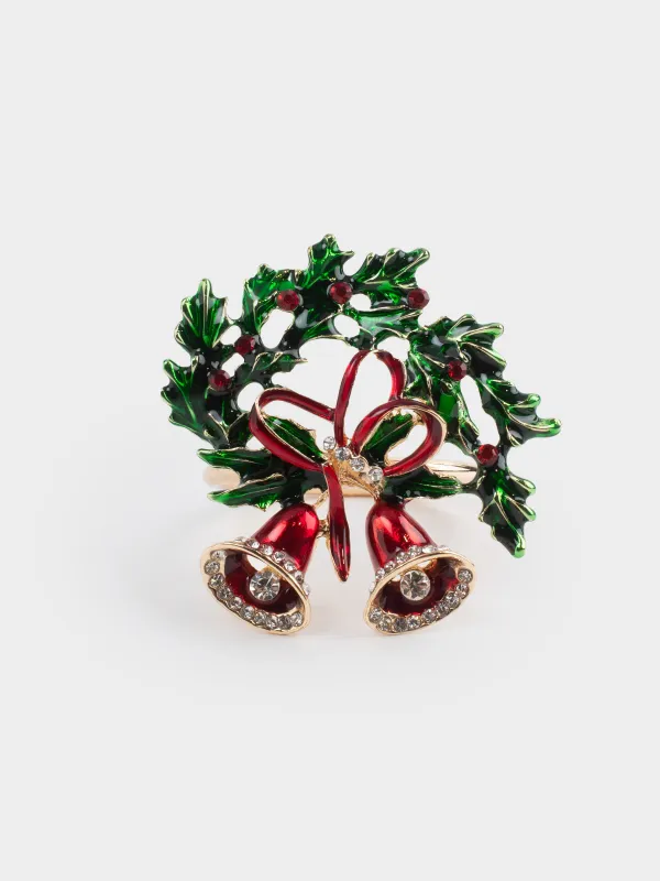 Napkin ring, 7 cm, Metal, Gold, Christmas wreath, Christmas miracle classic, image-1