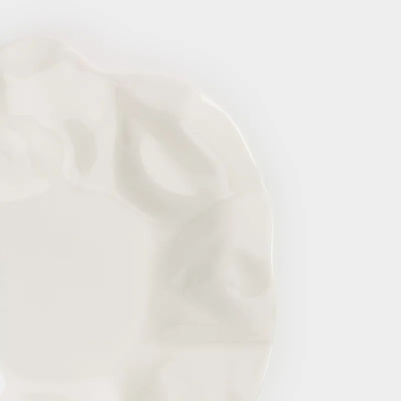 Snack plate, 21 cm, porcelain N, milk, Crumpled effect, Crumple, image-2