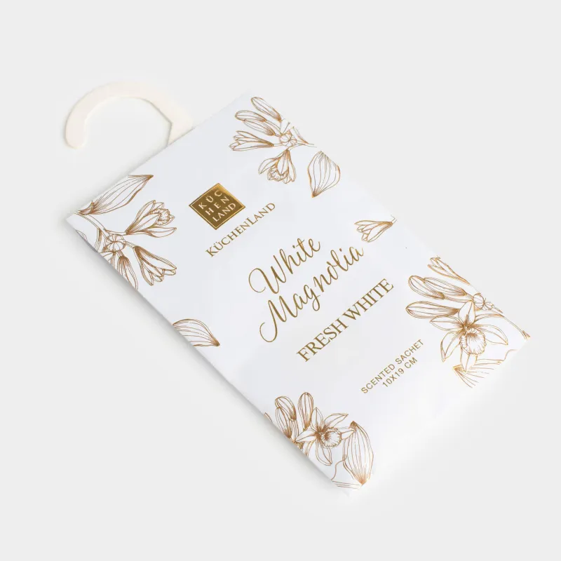 Scented sachet, 10x19 cm, hanging, White Magnolia, Fresh white, image-1