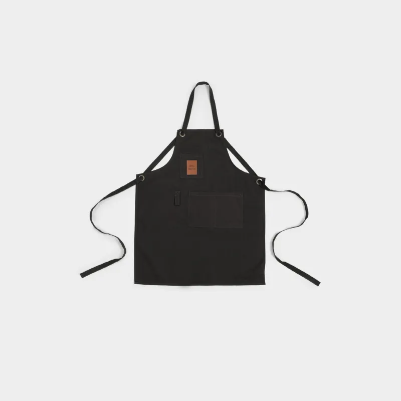 Apron, 70x80 cm, with pockets, cotton / PU leather, brown, Apron