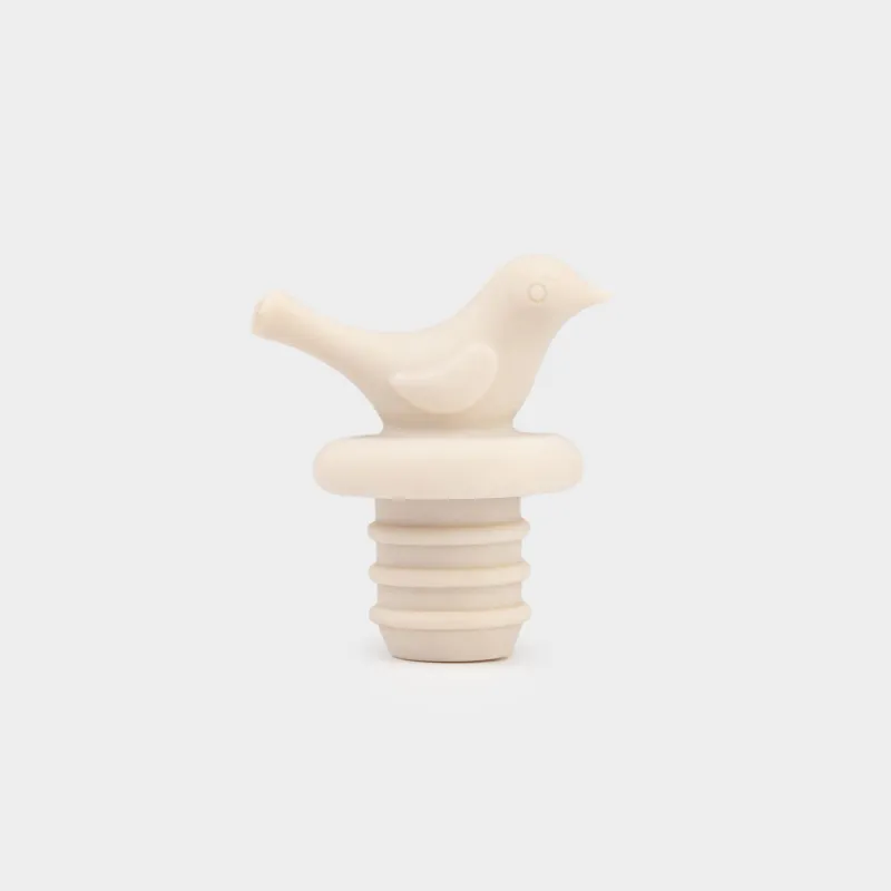 Wine bottle stopper, 5 cm, silicone, beige, Bird, Soft kitchen