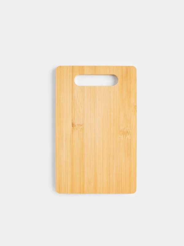 Cutting board, 22x14 cm, 4 pcs, on a stand, bamboo / steel, rectangular, Bamboo, image-3