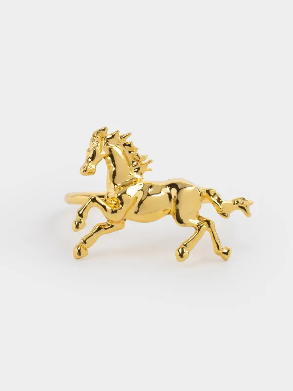 Napkin ring, 5 cm, metal, golden, Horse, Horse gold, image-1