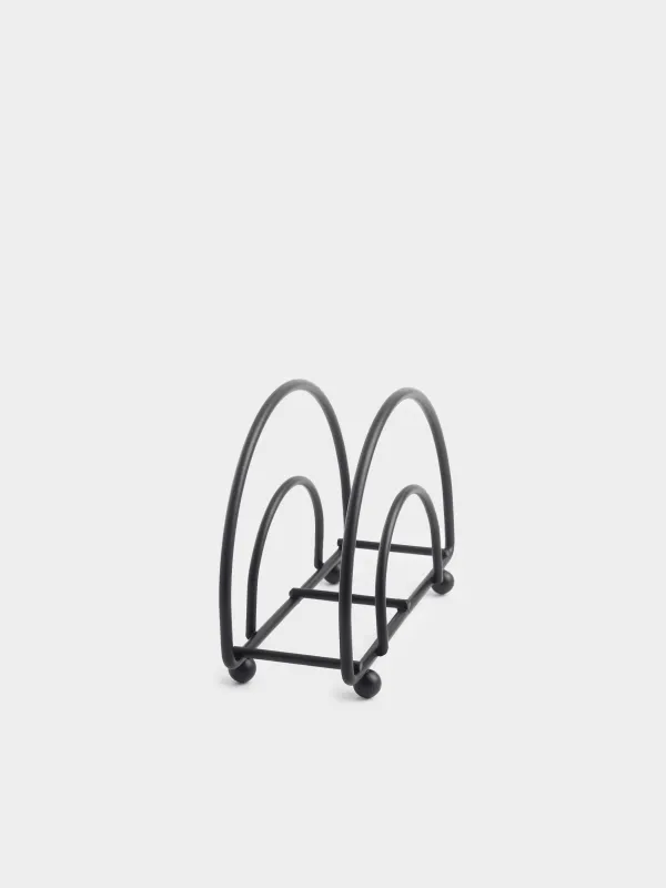 Napkin holder, 10 cm, metal, black, Twist black, image-1