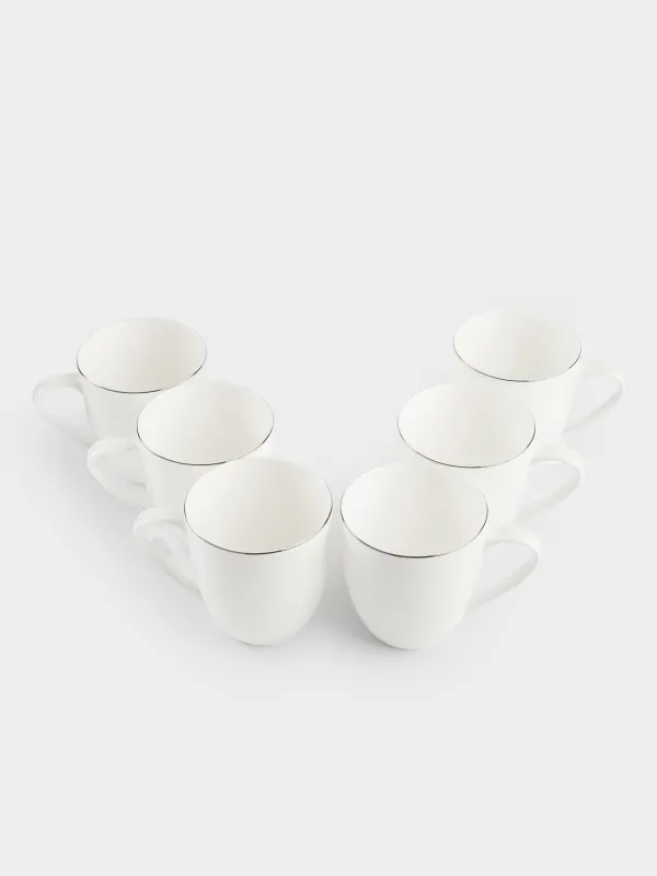 Mug, 450 ml, 6 pcs, porcelain F, white, Ideal silver, image-5
