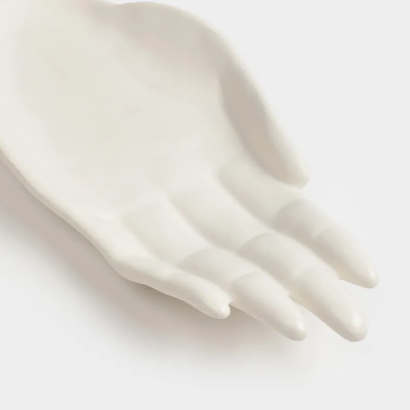 Decorative dish, 24x11 cm, ceramic, white, Palm, Hand, image-1