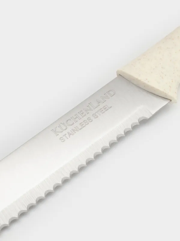 Bread knife, 20 cm, steel/plastic, milky, Speck-light, image-1