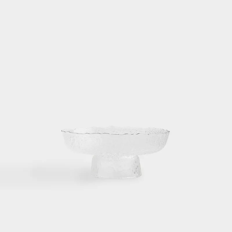 Fruit vase, 20x8 cm, on a leg, glass, with silver edging, Nautilus silver
