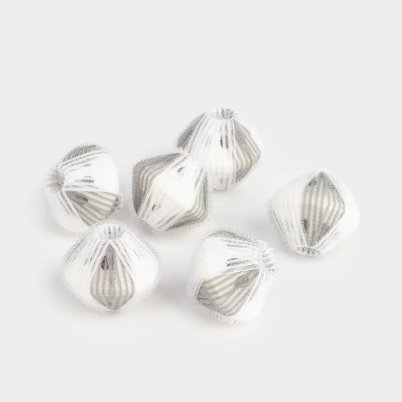 Washing ball, 5 cm, 6 pcs, with the effect of collecting wool, nylon, gray, Washing ball