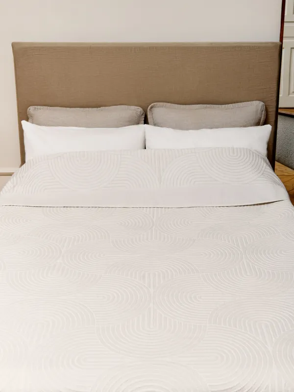 Bedspread, 220x240 cm, polyester / cotton, sand-beige, Arch, Arch, image-1