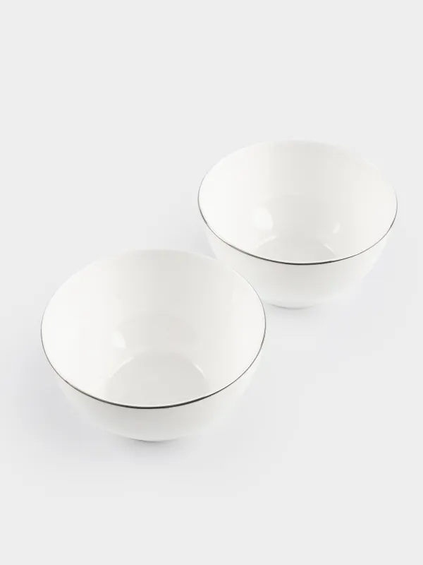 Bowl, 12x6 cm, 2 pieces, porcelain F, white, Ideal silver, image-4