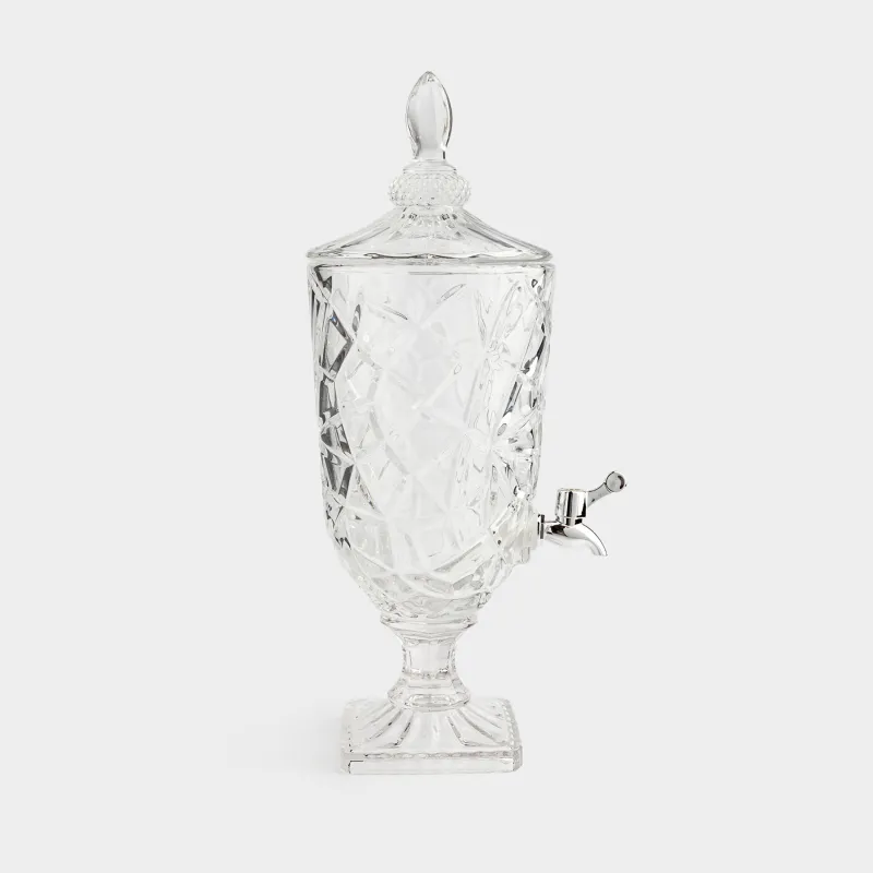 Drink dispenser, 3 L, Glass R / plastic, Crackle