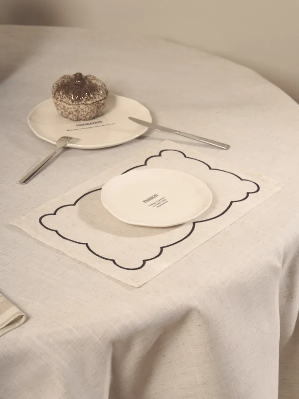 Placemat, 30x45 cm, polyester / linen, rectangular, beige, Vintage, Melange outline, image-9