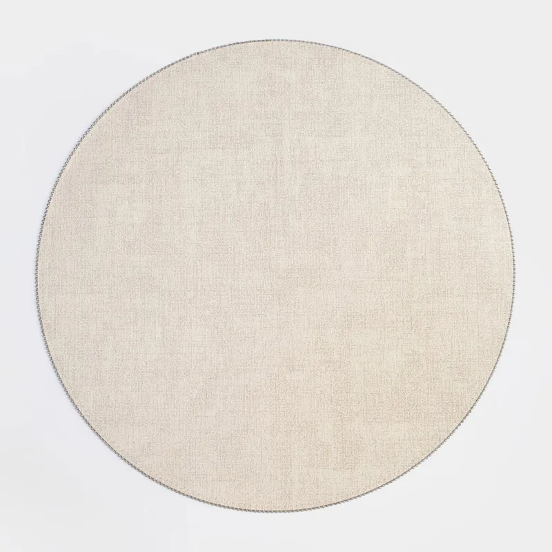 Placemat, 38 cm, PVC / polyester, round, gray-beige, Rock