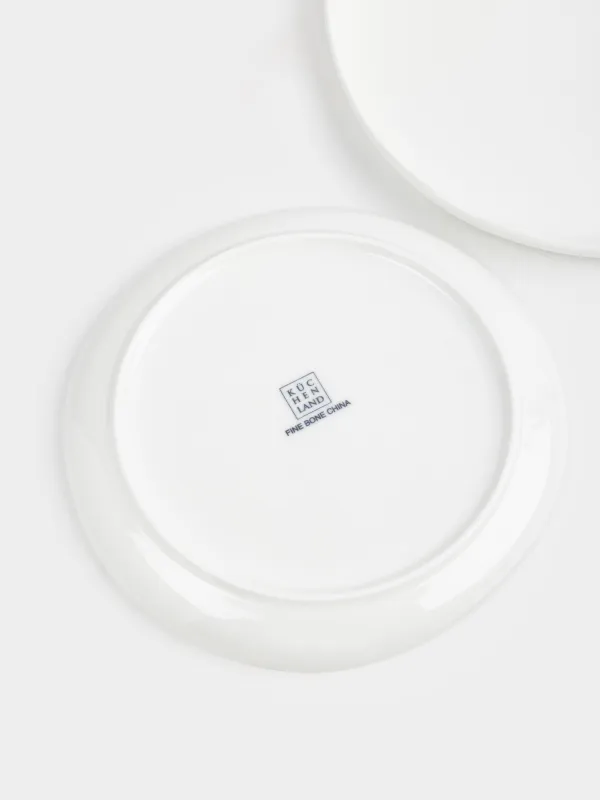 Dining set, 6 persons, 18 items, porcelain F, white, Uneven edge, Vergaleo, image-5