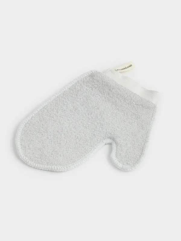 Washcloth-mitten for washing the body, 20x16 cm, nylon / cotton, gray-blue, Unique spa, image-1