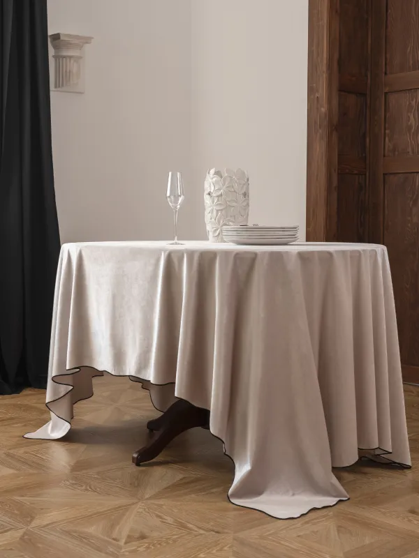 Tablecloth, 170x250 cm, chenille, Black edging, Chenill framed, image-7