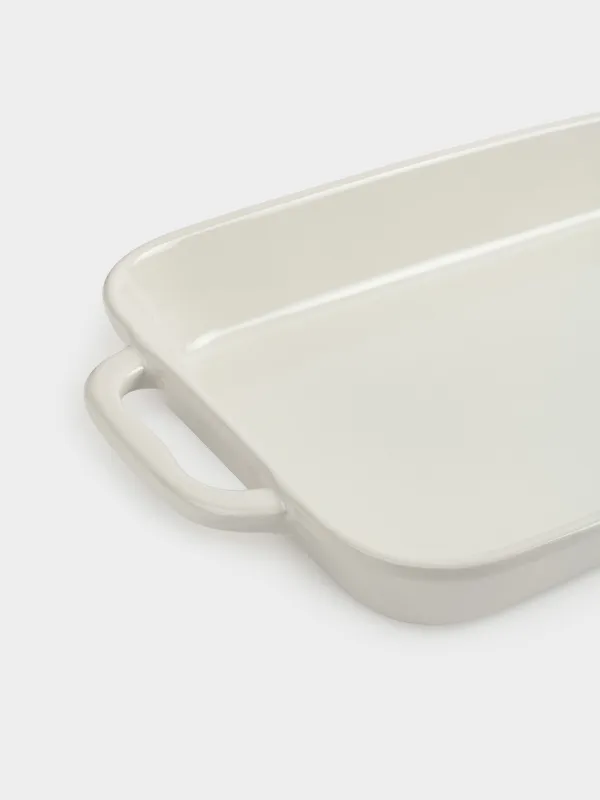 Baking dish, 34x24 cm, ceramic, rectangular, milk, Cakes ivory, image-2