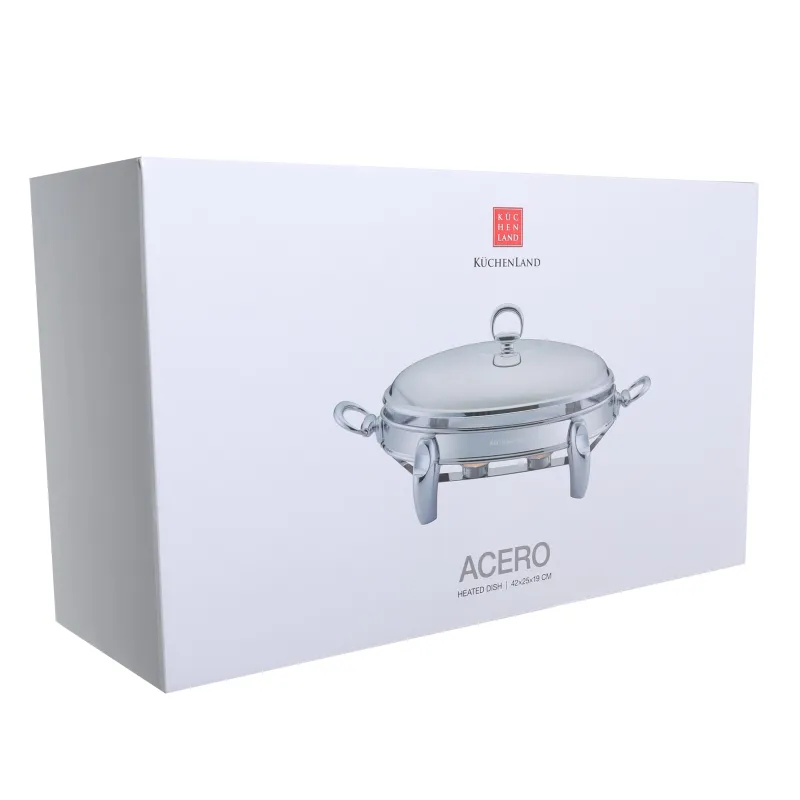 Heated dish, 42x25 cm, glass T / steel, oval, Acero, image-8