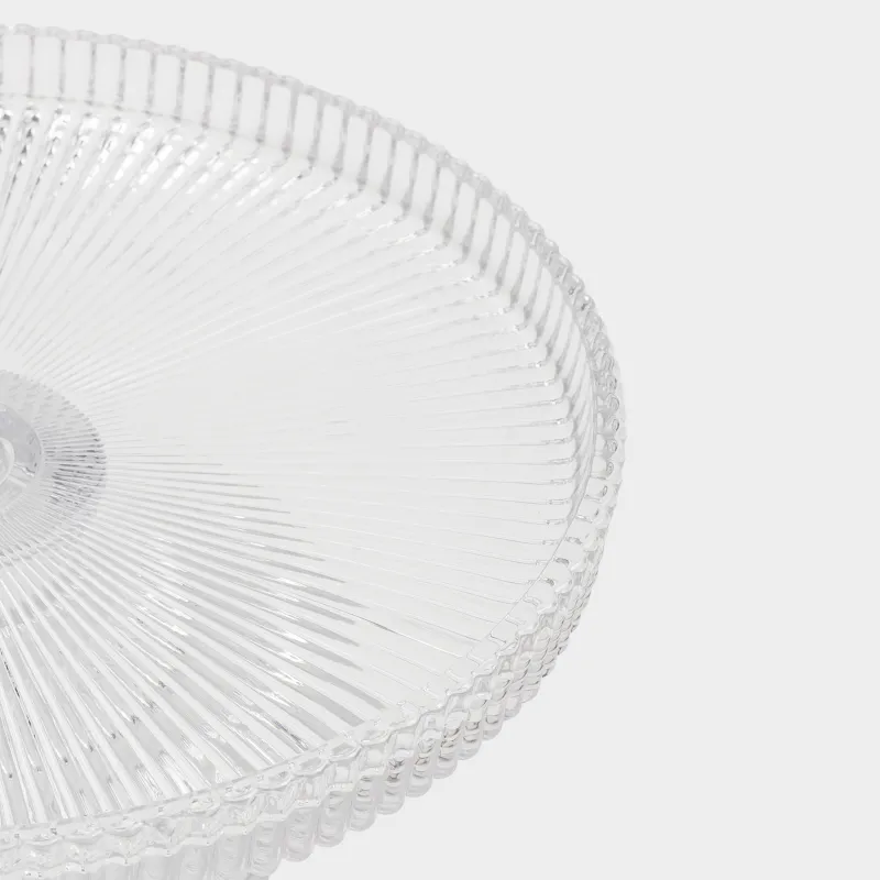 Dish on a leg, 20x8 cm, glass P, Ribby, image-5