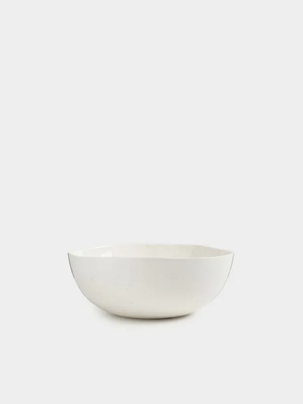 Salad bowl, 22х9 sm, 2 ml, porcelain N, milk, Dots, Boho, image-0