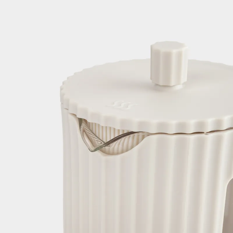 French press, 1 l, glass B / steel, beige, Ketto, image-3
