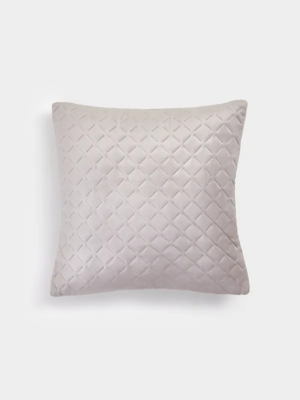 Decorative pillow, 45x45, quilted, corduroy, lilac, Rhombuses, Sewing, image-0