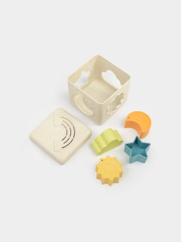 Sorter toy, 11 cm, 5 item, educational, Vegetable fiber / Plastic, Cube, Kiddy, image-0