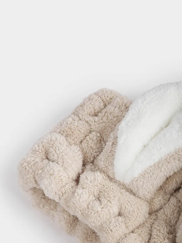 Headband, 17x8 cm, fleece, beige and white, Ears, Showy, image-3