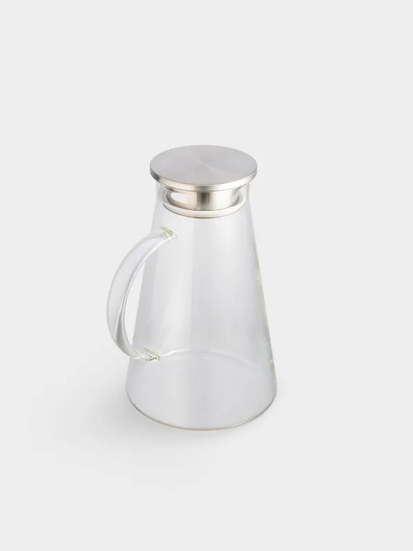 Jug, 1,7 l, with filter cover, glass B / steel, Clear, image-1