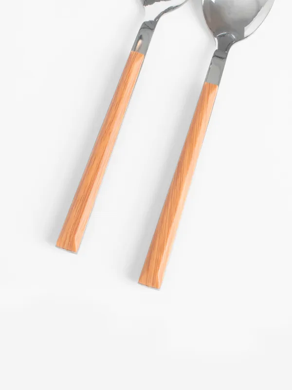 Table spoon, 2 pcs, steel/plastic, brown, Prague, image-1