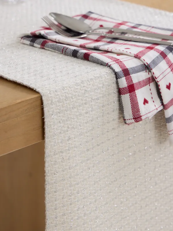 Table runner, 40x160 cm, polyester, white, Silver cage, Cage silver, image-4